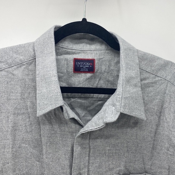 UNTUCKit Sherwood gray Light Flannel Shirt Gorpcore camping winter warm - Picture 3 of 11
